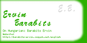 ervin barabits business card